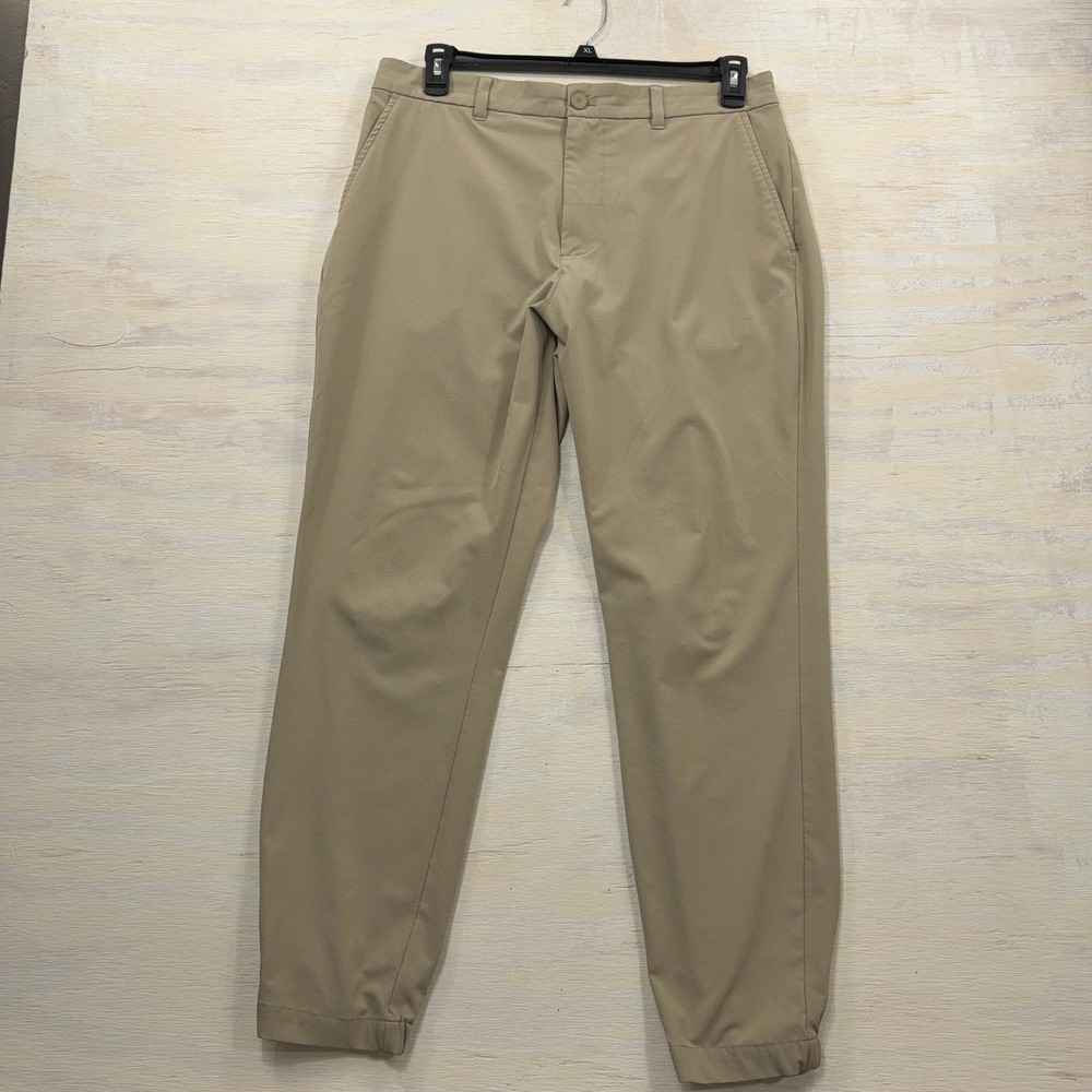 Mizzen+Main Pants Helmsman Slim 38W Performance Stretch Khaki Tan Mens